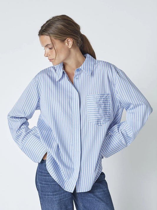 Daisy | Blue Striped Blouse